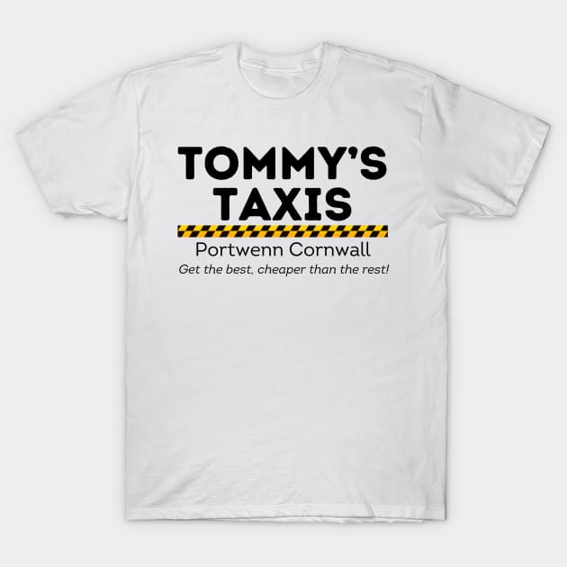 Doc Martin Tommy's Taxis Portwenn Port Isaac Cornwall T-Shirt by SonnyBoyDesigns